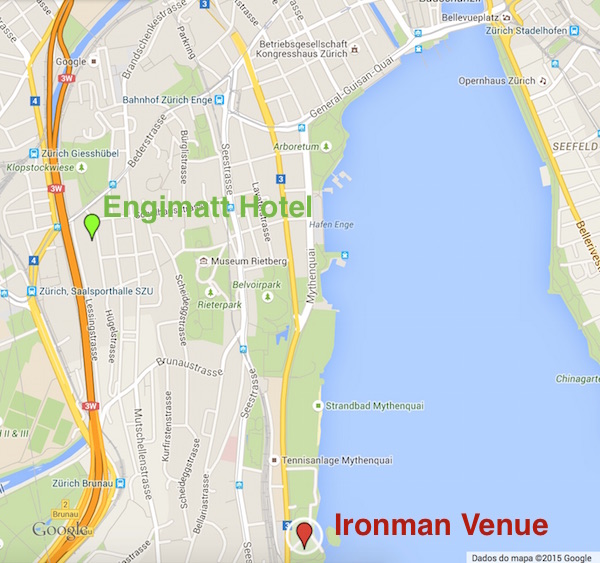 Ironman Zurich location map